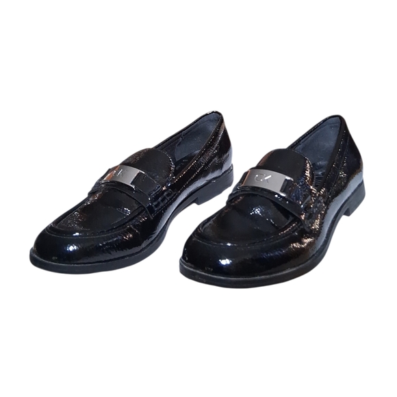 Calvin Klein Shoes Women’s 7 M Black Loafers Slip On Patent Leather New - Picture 2 of 6